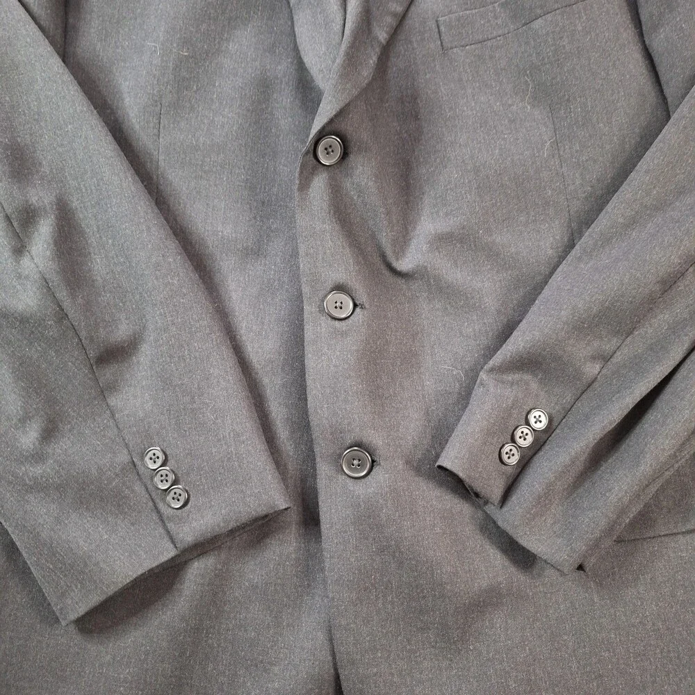 Tallia Uomo Suit Mens 52L 2 Piece 48 Waist Charcoal Super 100s Wool Made USA